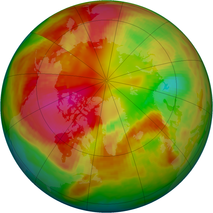 Arctic ozone map for 23 February 1982